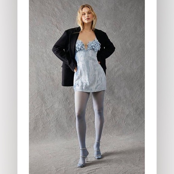 Free People Eva Mini Dress In Celestial size L - Picture 1 of 9